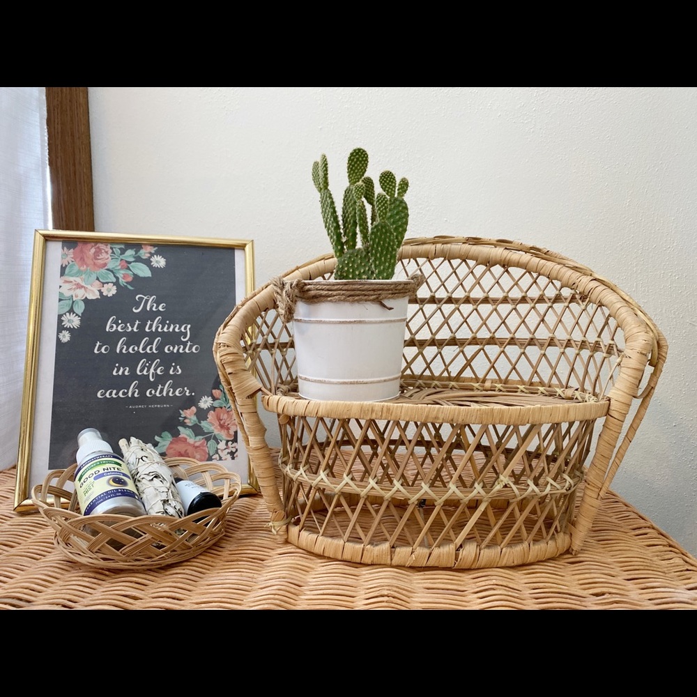 Vintage wicker rattan peacock couch